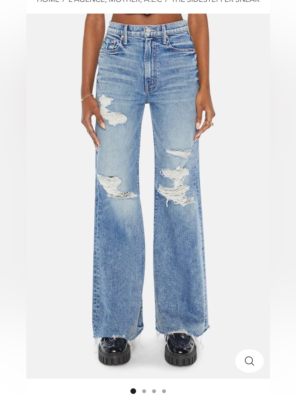 MOTHER superior The Side Stepper Sneak chew  Wide-Leg Jeans